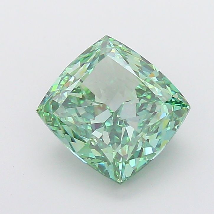 Loose Diamond - CUSHION MODIFIED 5.53ct Fancy Vivid Green VS2: Loose Diamond - CUSHION MODIFIED 5.53ct Fancy Vivid Green VS2 Source: This is a real non-mined Diamond that has been grown in a lab Shape: CUSHION MODIFIED Carats: 5.53 Color: Fancy Vivid Green Certif