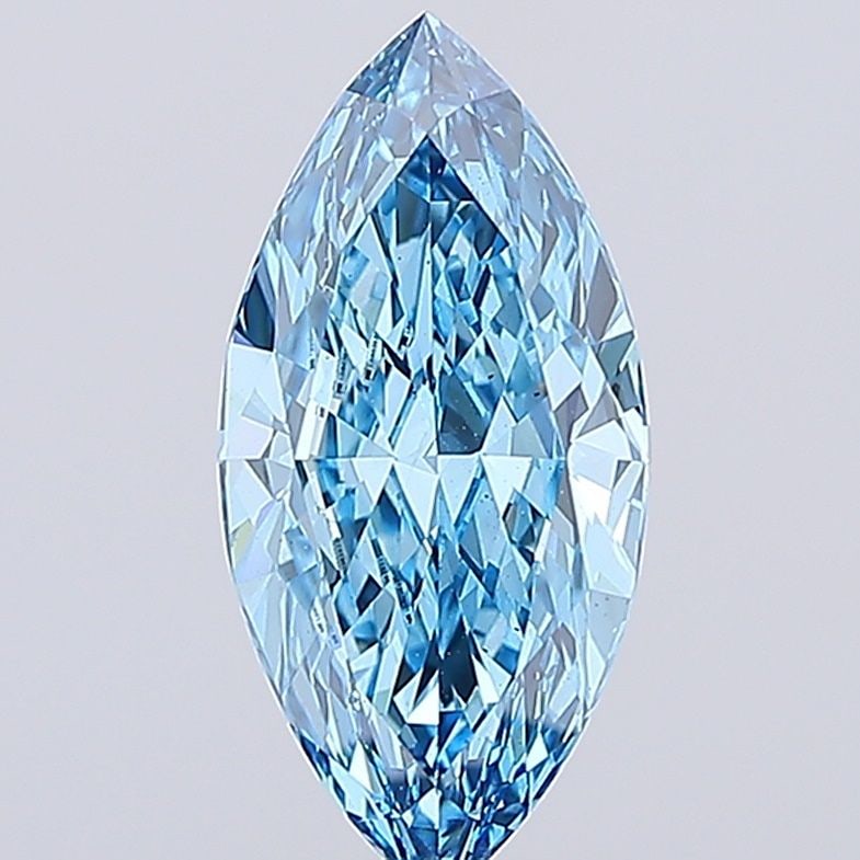 Loose Diamond - MARQUISE 2.56ct Fancy Vivid Blue VS2: Loose Diamond - MARQUISE 2.56ct Fancy Vivid Blue VS2 Source: This is a real non-mined Diamond that has been grown in a lab Shape: MARQUISE Carats: 2.56 Color: Fancy Vivid Blue Certification: IGI Video