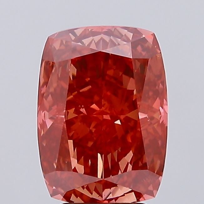 Loose Diamond - CUSHION BRILLIANT 5.01ct Fancy Vivid Red VS1: Loose Diamond - CUSHION BRILLIANT 5.01ct Fancy Vivid Red VS1 Source: This is a real non-mined Diamond that has been grown in a lab Shape: CUSHION BRILLIANT Carats: 5.01 Color: Fancy Vivid Red Certific