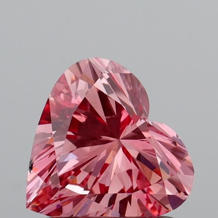 Loose Diamond - HEART 1.01ct Fancy Vivid Pink VS2: Loose Diamond - HEART 1.01ct Fancy Vivid Pink VS2 Source: This is a real non-mined Diamond that has been grown in a lab Shape: HEART Carats: 1.01 Color: Fancy Vivid Pink Certification: IGI Video: