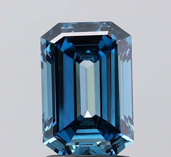 Loose Diamond - EMERALD 1.77ct Fancy Deep Blue VS1: Loose Diamond - EMERALD 1.77ct Fancy Deep Blue VS1 Source: This is a real non-mined Diamond that has been grown in a lab Shape: EMERALD Carats: 1.77 Color: Fancy Deep Blue Certification: IGI Video:
