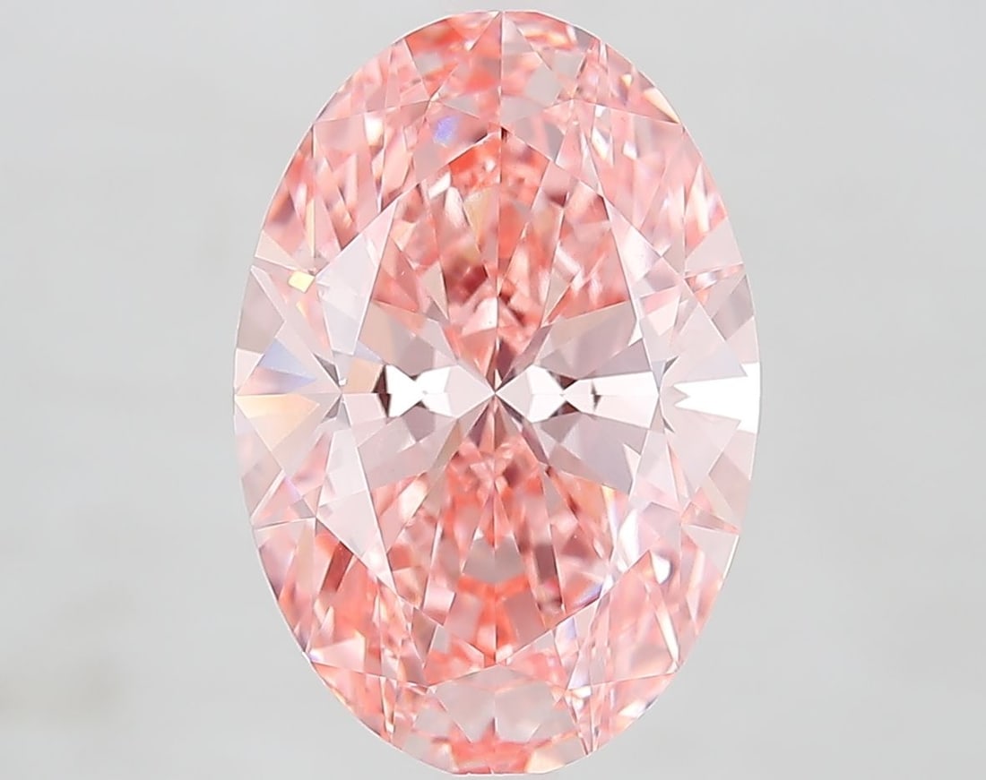 Loose Diamond - OVAL 4.53ct Fancy Vivid Pink VS1: Loose Diamond - OVAL 4.53ct Fancy Vivid Pink VS1 Source: This is a real non-mined Diamond that has been grown in a lab Shape: OVAL Carats: 4.53 Color: Fancy Vivid Pink Certification: IGI Video: