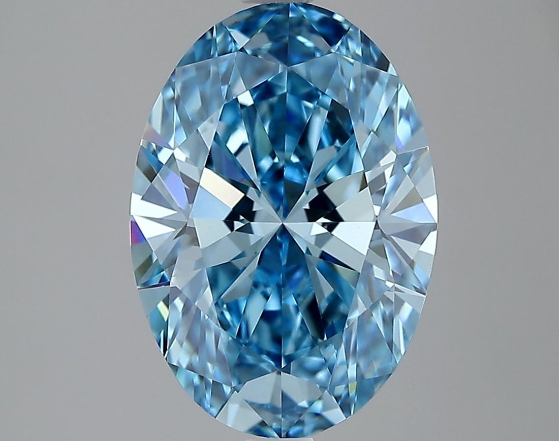 Loose Diamond - OVAL 3.0ct Fancy Vivid Blue VVS2: Loose Diamond - OVAL 3.0ct Fancy Vivid Blue VVS2 Source: This is a real non-mined Diamond that has been grown in a lab Shape: OVAL Carats: 3.0 Color: Fancy Vivid Blue Certification: IGI Video: