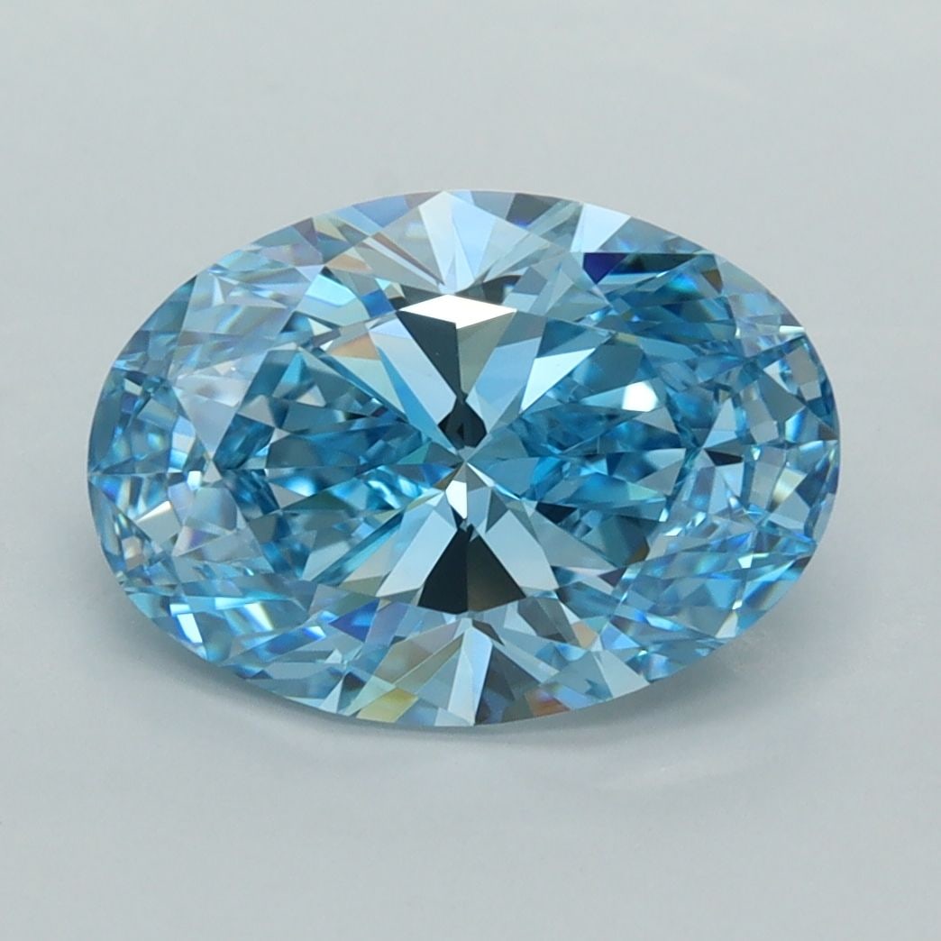 Loose Diamond - OVAL 3.02ct Fancy Vivid Blue VVS2: Loose Diamond - OVAL 3.02ct Fancy Vivid Blue VVS2 Source: This is a real non-mined Diamond that has been grown in a lab Shape: OVAL Carats: 3.02 Color: Fancy Vivid Blue Certification: IGI Video: