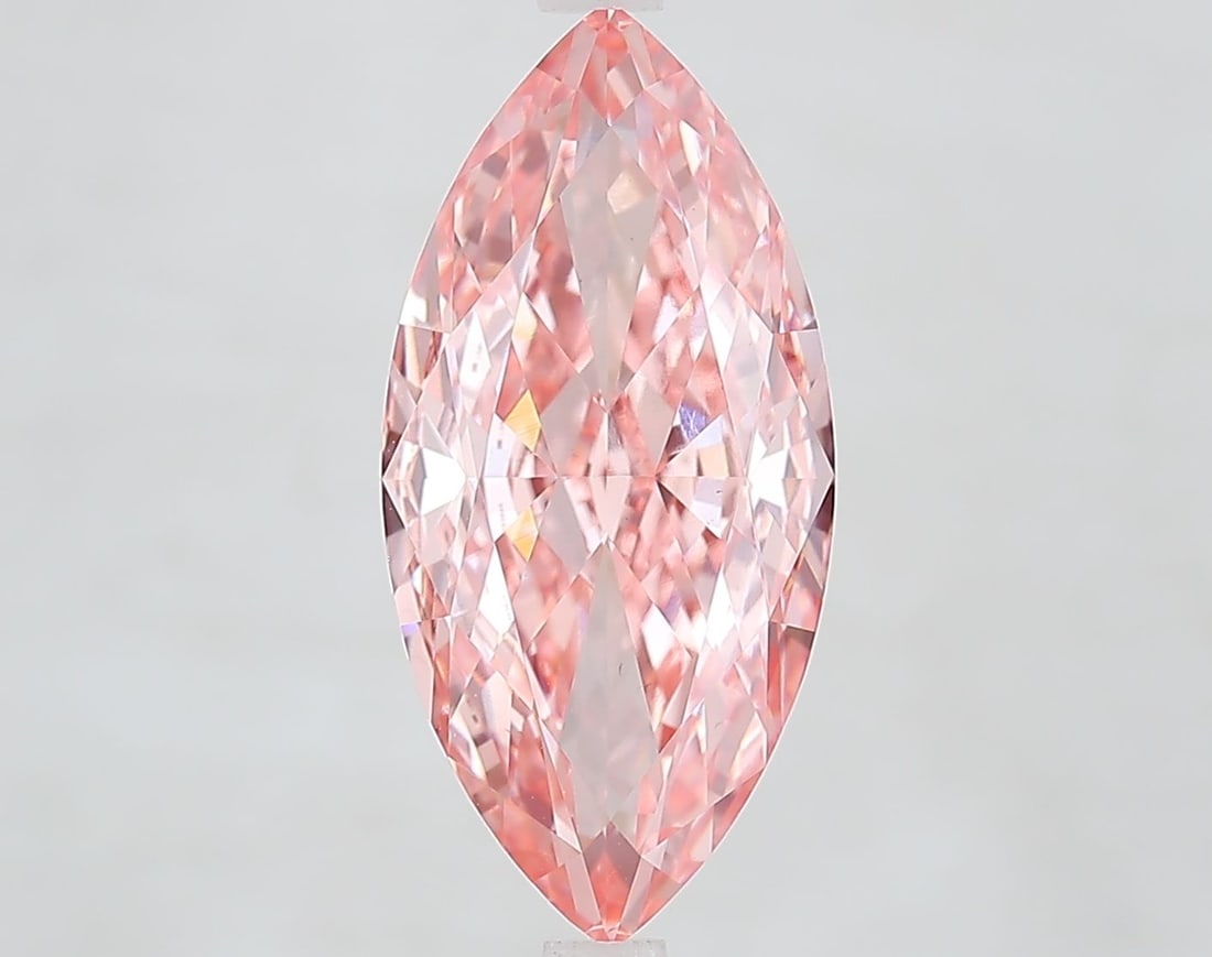 Loose Diamond - MARQUISE 4.58ct Fancy Vivid Pink VS1: Loose Diamond - MARQUISE 4.58ct Fancy Vivid Pink VS1 Source: This is a real non-mined Diamond that has been grown in a lab Shape: MARQUISE Carats: 4.58 Color: Fancy Vivid Pink Certification: IGI Video