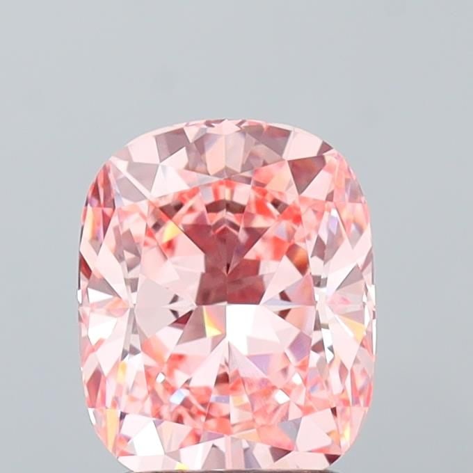 Loose Diamond - CUSHION MODIFIED 2.02ct Fancy Vivid Pink VVS2: Loose Diamond - CUSHION MODIFIED 2.02ct Fancy Vivid Pink VVS2 Source: This is a real non-mined Diamond that has been grown in a lab Shape: CUSHION MODIFIED Carats: 2.02 Color: Fancy Vivid Pink Certifi