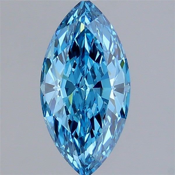 Loose Diamond - MARQUISE 1.55ct Fancy Vivid Blue VS1: Loose Diamond - MARQUISE 1.55ct Fancy Vivid Blue VS1 Source: This is a real non-mined Diamond that has been grown in a lab Shape: MARQUISE Carats: 1.55 Color: Fancy Vivid Blue Certification: IGI Video