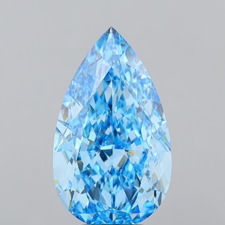 Loose Diamond - PEAR 5.1ct Fancy Vivid Blue VS1: Loose Diamond - PEAR 5.1ct Fancy Vivid Blue VS1 Source: This is a real non-mined Diamond that has been grown in a lab Shape: PEAR Carats: 5.1 Color: Fancy Vivid Blue Certification: IGI Video: