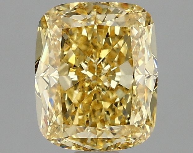 Loose Diamond - CUSHION MODIFIED 1.56ct Fancy Intense Yellow VS1: Loose Diamond - CUSHION MODIFIED 1.56ct Fancy Intense Yellow VS1 Source: This is a real non-mined Diamond that has been grown in a lab Shape: CUSHION MODIFIED Carats: 1.56 Color: Fancy Intense Yellow 