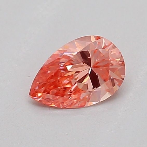 Loose Diamond - PEAR 0.22ct Fancy Vivid Orangey Pink VS2: Loose Diamond - PEAR 0.22ct Fancy Vivid Orangey Pink VS2 Source: This is a real non-mined Diamond that has been grown in a lab Shape: PEAR Carats: 0.22 Color: Fancy Vivid Orangey Pink Certification: I