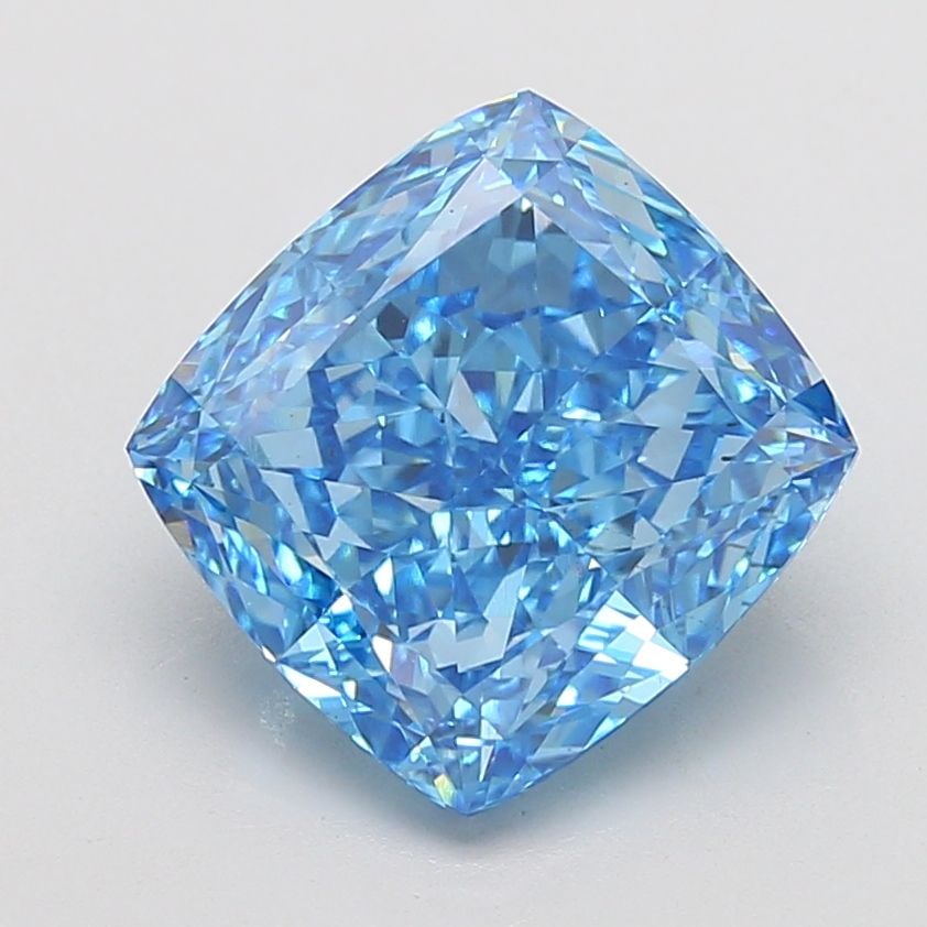 Loose Diamond - CUSHION MODIFIED 9.1ct Fancy Vivid Blue VS2: Loose Diamond - CUSHION MODIFIED 9.1ct Fancy Vivid Blue VS2 Source: This is a real non-mined Diamond that has been grown in a lab Shape: CUSHION MODIFIED Carats: 9.1 Color: Fancy Vivid Blue Certificat