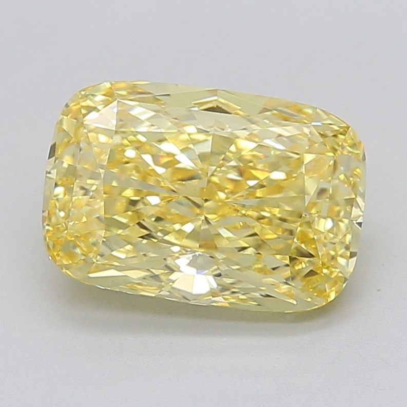 Loose Diamond - CUSHION MODIFIED 4.26ct Fancy Intense Yellow VS2: Loose Diamond - CUSHION MODIFIED 4.26ct Fancy Intense Yellow VS2 Source: This is a real non-mined Diamond that has been grown in a lab Shape: CUSHION MODIFIED Carats: 4.26 Color: Fancy Intense Yellow 