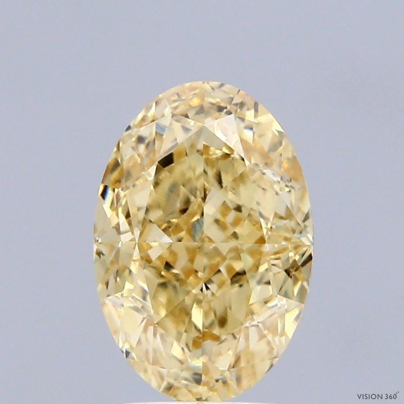 Loose Diamond - OVAL 2.61ct Fancy Intense Yellow VVS2: Loose Diamond - OVAL 2.61ct Fancy Intense Yellow VVS2 Source: This is a real non-mined Diamond that has been grown in a lab Shape: OVAL Carats: 2.61 Color: Fancy Intense Yellow Certification: IGI Addi