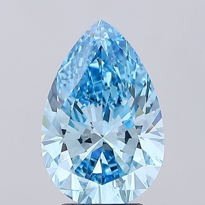 Loose Diamond - PEAR 3.39ct Fancy Vivid Blue IF: Loose Diamond - PEAR 3.39ct Fancy Vivid Blue IF Source: This is a real non-mined Diamond that has been grown in a lab Shape: PEAR Carats: 3.39 Color: Fancy Vivid Blue Certification: IGI Video:
