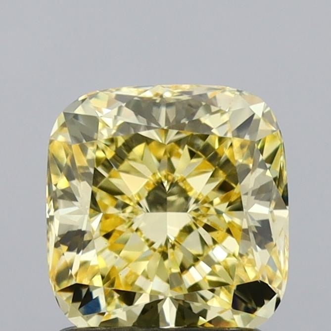 Loose Diamond - CUSHION MODIFIED 1.51ct Fancy Intense Yellow VS1: Loose Diamond - CUSHION MODIFIED 1.51ct Fancy Intense Yellow VS1 Source: This is a real non-mined Diamond that has been grown in a lab Shape: CUSHION MODIFIED Carats: 1.51 Color: Fancy Intense Yellow 
