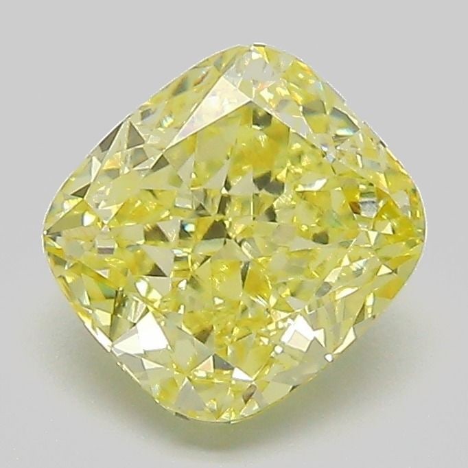 Loose Diamond - CUSHION MODIFIED 1.72ct Fancy Intense Yellow VS1: Loose Diamond - CUSHION MODIFIED 1.72ct Fancy Intense Yellow VS1 Source: This is a real non-mined Diamond that has been grown in a lab Shape: CUSHION MODIFIED Carats: 1.72 Color: Fancy Intense Yellow 