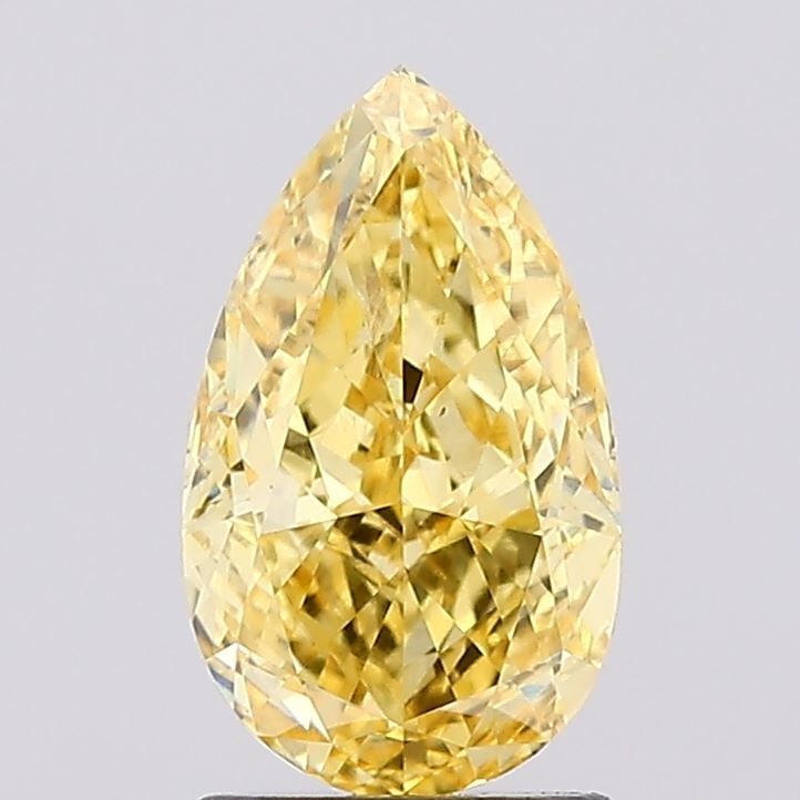Loose Diamond - PEAR 1.81ct Fancy Vivid Yellow VS1: Loose Diamond - PEAR 1.81ct Fancy Vivid Yellow VS1 Source: This is a real non-mined Diamond that has been grown in a lab Shape: PEAR Carats: 1.81 Color: Fancy Vivid Yellow Certification: IGI Video: