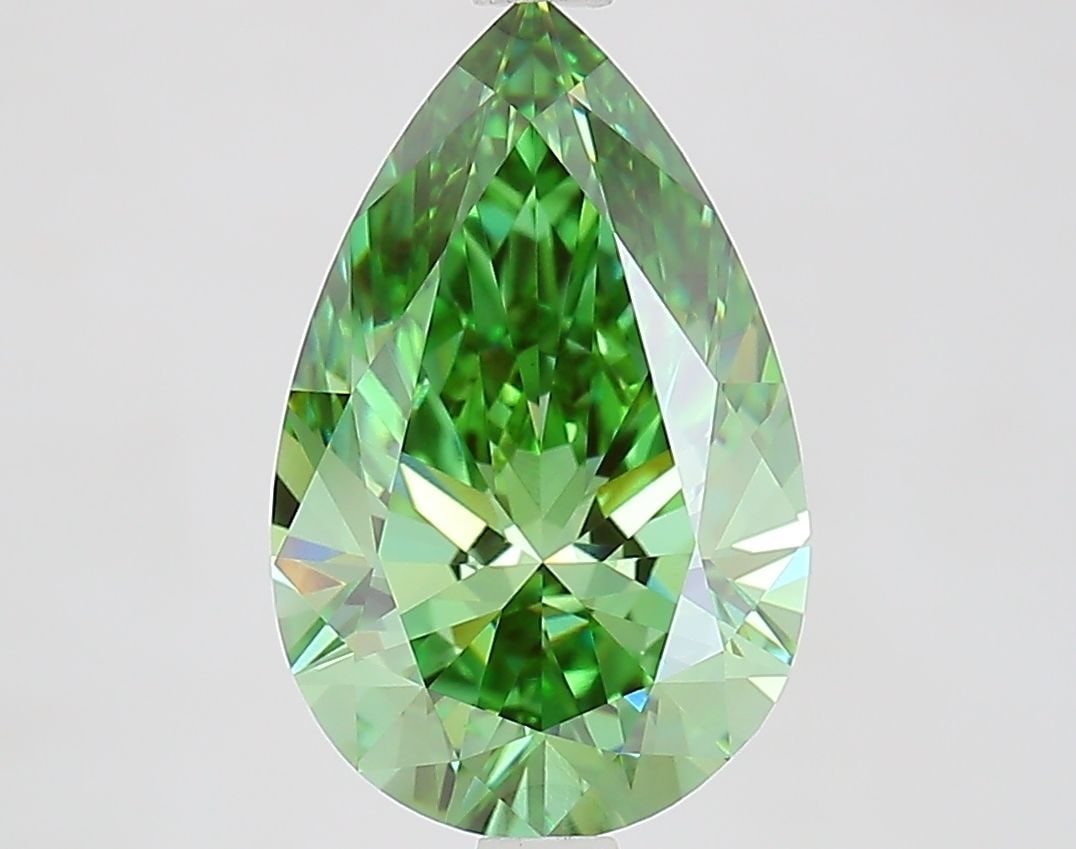 Loose Diamond - PEAR 3.02ct Fancy Vivid Green VVS2 (1 of 1)