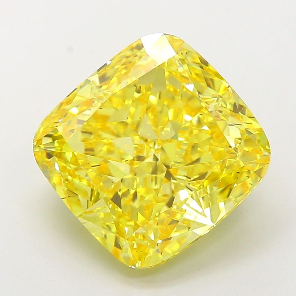 Loose Diamond - CUSHION MODIFIED 10.11ct Fancy Vivid Yellow SI1: Loose Diamond - CUSHION MODIFIED 10.11ct Fancy Vivid Yellow SI1 Source: This is a real non-mined Diamond that has been grown in a lab Shape: CUSHION MODIFIED Carats: 10.11 Color: Fancy Vivid Yellow Ce