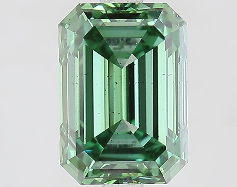 Loose Diamond - EMERALD 2.57ct Fancy Vivid Green SI1: Loose Diamond - EMERALD 2.57ct Fancy Vivid Green SI1 Source: This is a real non-mined Diamond that has been grown in a lab Shape: EMERALD Carats: 2.57 Color: Fancy Vivid Green Certification: IGI Video