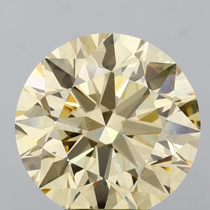 Ideal Loose Diamond - ROUND 4.03ct Fancy Light Yellow VS1: Ideal Loose Diamond - ROUND 4.03ct Fancy Light Yellow VS1 Source: This is a real non-mined Diamond that has been grown in a lab Shape: ROUND Carats: 4.03 Color: Fancy Light Yellow Certification: IGI V