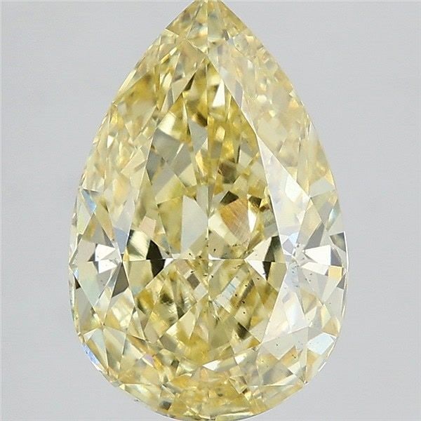 Loose Diamond - PEAR 3.09ct Fancy Intense Yellow VS2: Loose Diamond - PEAR 3.09ct Fancy Intense Yellow VS2 Source: This is a real non-mined Diamond that has been grown in a lab Shape: PEAR Carats: 3.09 Color: Fancy Intense Yellow Certification: IGI Video