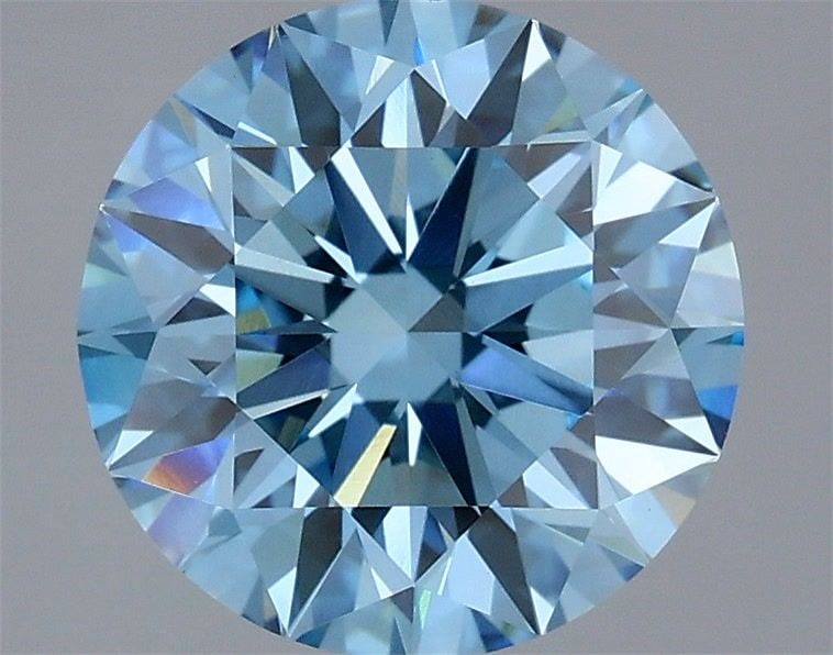 Ideal Loose Diamond - ROUND 2.59ct Fancy Vivid Blue VVS2: Ideal Loose Diamond - ROUND 2.59ct Fancy Vivid Blue VVS2 Source: This is a real non-mined Diamond that has been grown in a lab Shape: ROUND Carats: 2.59 Color: Fancy Vivid Blue Certification: IGI Vide