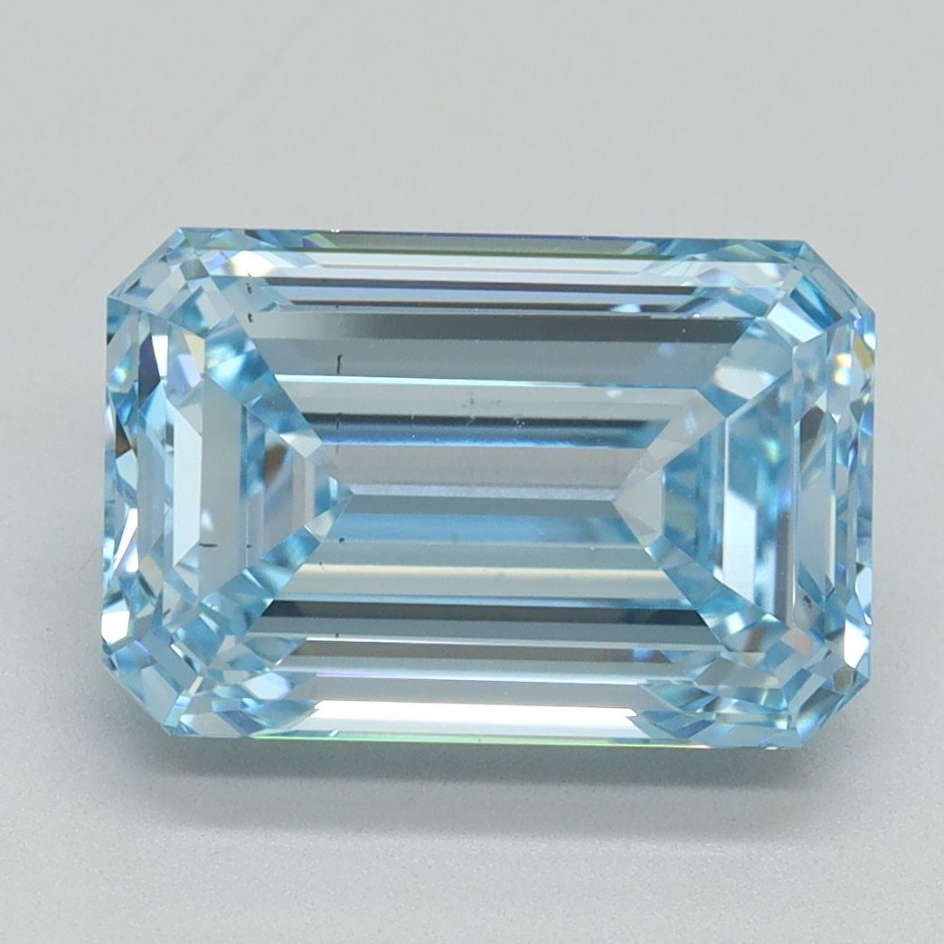 Loose Diamond - EMERALD 4.35ct Fancy Intense Blue VS2: Loose Diamond - EMERALD 4.35ct Fancy Intense Blue VS2 Source: This is a real non-mined Diamond that has been grown in a lab Shape: EMERALD Carats: 4.35 Color: Fancy Intense Blue Certification: IGI Vid