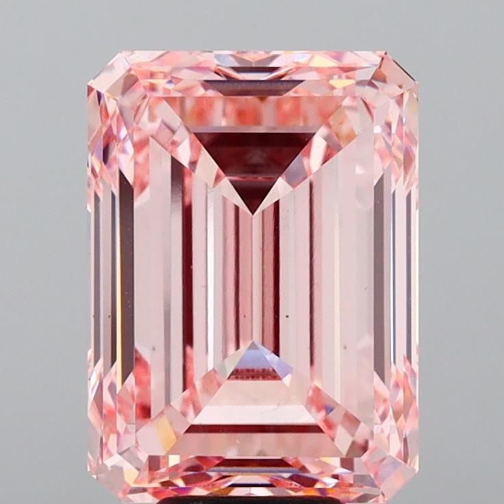 Loose Diamond - EMERALD 9.01ct Fancy Vivid Pink VS1: Loose Diamond - EMERALD 9.01ct Fancy Vivid Pink VS1 Source: This is a real non-mined Diamond that has been grown in a lab Shape: EMERALD Carats: 9.01 Color: Fancy Vivid Pink Certification: IGI Video:
