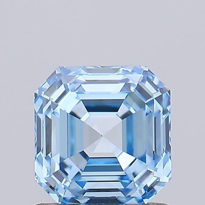 Loose Diamond - ASSCHER 1.01ct Fancy Vivid Blue VS1: Loose Diamond - ASSCHER 1.01ct Fancy Vivid Blue VS1 Source: This is a real non-mined Diamond that has been grown in a lab Shape: ASSCHER Carats: 1.01 Color: Fancy Vivid Blue Certification: IGI Video: