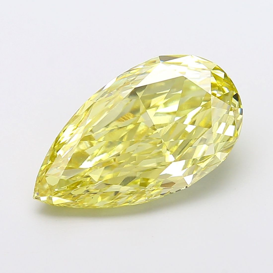 Loose Diamond - PEAR 10.05ct Fancy Intense Yellow VS2: Loose Diamond - PEAR 10.05ct Fancy Intense Yellow VS2 Source: This is a real non-mined Diamond that has been grown in a lab Shape: PEAR Carats: 10.05 Color: Fancy Intense Yellow Certification: IGI Vid