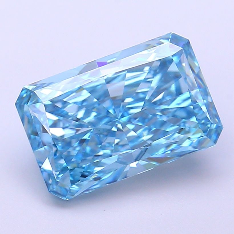 Loose Diamond - RADIANT 3.8ct Fancy Vivid Blue VS1: Loose Diamond - RADIANT 3.8ct Fancy Vivid Blue VS1 Source: This is a real non-mined Diamond that has been grown in a lab Shape: RADIANT Carats: 3.8 Color: Fancy Vivid Blue Certification: IGI Video:
