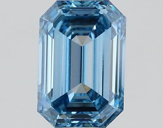 Loose Diamond - EMERALD 0.65ct Fancy Vivid Blue VVS2: Loose Diamond - EMERALD 0.65ct Fancy Vivid Blue VVS2 Source: This is a real non-mined Diamond that has been grown in a lab Shape: EMERALD Carats: 0.65 Color: Fancy Vivid Blue Certification: IGI Video: