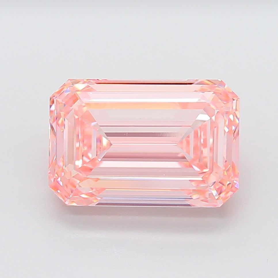 Loose Diamond - EMERALD 9.55ct Fancy Vivid Pink VVS2: Loose Diamond - EMERALD 9.55ct Fancy Vivid Pink VVS2 Source: This is a real non-mined Diamond that has been grown in a lab Shape: EMERALD Carats: 9.55 Color: Fancy Vivid Pink Certification: IGI Video: