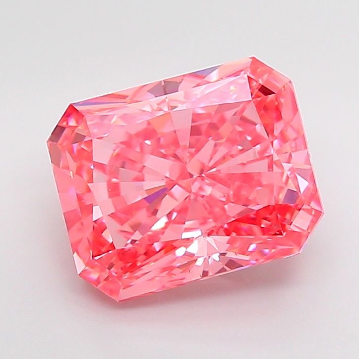 Loose Diamond - RADIANT 6.13ct Fancy Vivid Pink VS1: Loose Diamond - RADIANT 6.13ct Fancy Vivid Pink VS1 Source: This is a real non-mined Diamond that has been grown in a lab Shape: RADIANT Carats: 6.13 Color: Fancy Vivid Pink Certification: IGI Video: