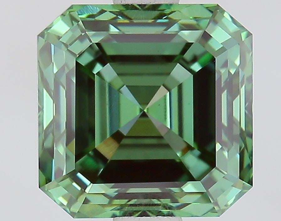 Loose Diamond - ASSCHER 1.92ct Fancy Vivid Green VS1: Loose Diamond - ASSCHER 1.92ct Fancy Vivid Green VS1 Source: This is a real non-mined Diamond that has been grown in a lab Shape: ASSCHER Carats: 1.92 Color: Fancy Vivid Green Certification: IGI