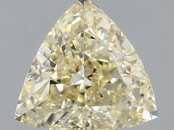 Loose Diamond - TRIANGULAR 1.06ct Fancy Light Yellow VS1: Loose Diamond - TRIANGULAR 1.06ct Fancy Light Yellow VS1 Source: This is a real non-mined Diamond that has been grown in a lab Shape: TRIANGULAR Carats: 1.06 Color: Fancy Light Yellow Certification: I