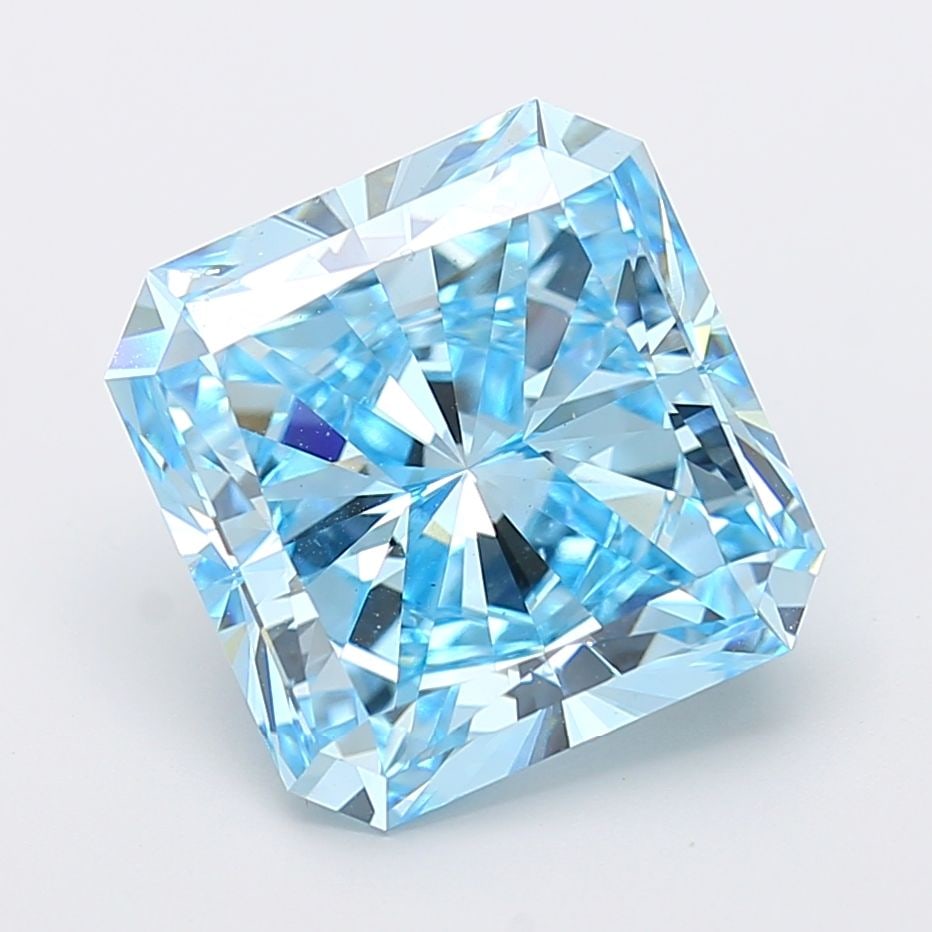 Loose Diamond - SQUARE RADIANT 10.04ct Fancy Vivid Blue VS2: Loose Diamond - SQUARE RADIANT 10.04ct Fancy Vivid Blue VS2 Source: This is a real non-mined Diamond that has been grown in a lab Shape: SQUARE RADIANT Carats: 10.04 Color: Fancy Vivid Blue Certificat
