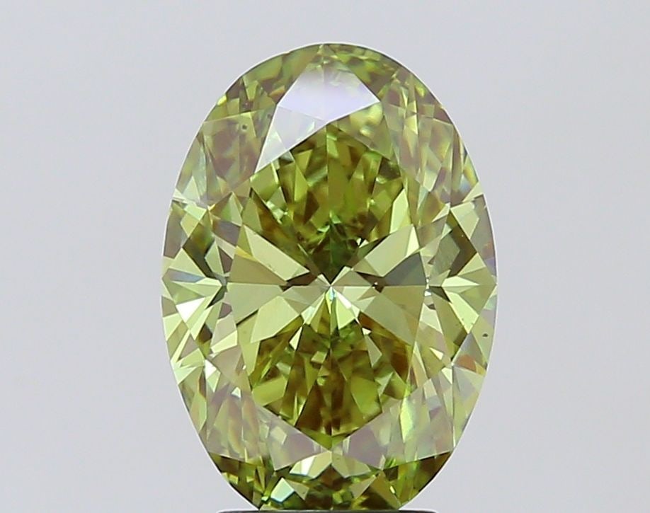 Loose Diamond - OVAL 4.05ct Fancy Vivid Green VS2: Loose Diamond - OVAL 4.05ct Fancy Vivid Green VS2 Source: This is a real non-mined Diamond that has been grown in a lab Shape: OVAL Carats: 4.05 Color: Fancy Vivid Green Certification: IGI Video: