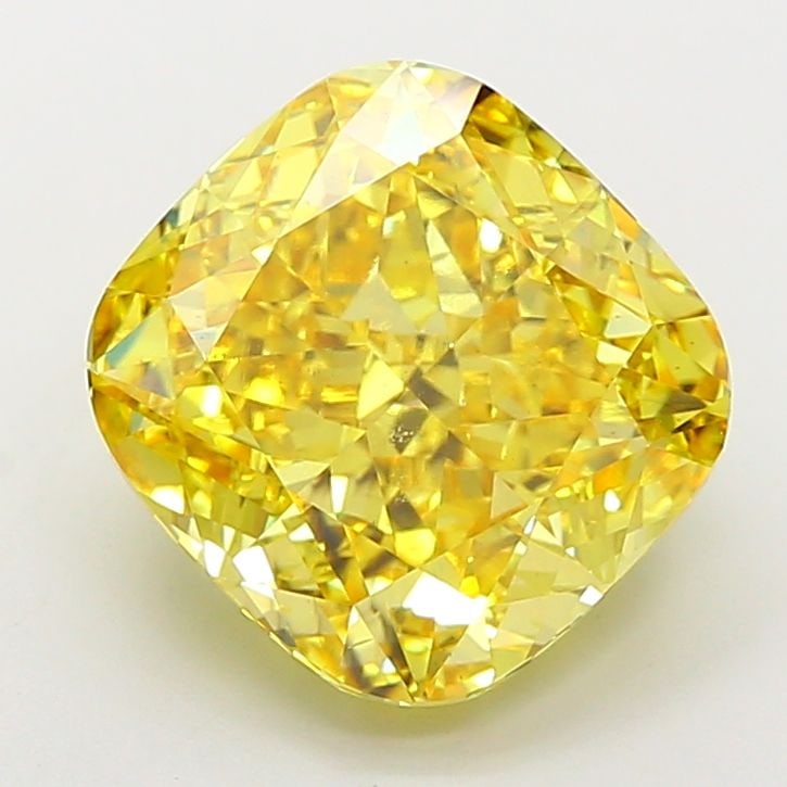 Loose Diamond - CUSHION MODIFIED 10.02ct Fancy Vivid Yellow VS2: Loose Diamond - CUSHION MODIFIED 10.02ct Fancy Vivid Yellow VS2 Source: This is a real non-mined Diamond that has been grown in a lab Shape: CUSHION MODIFIED Carats: 10.02 Color: Fancy Vivid Yellow