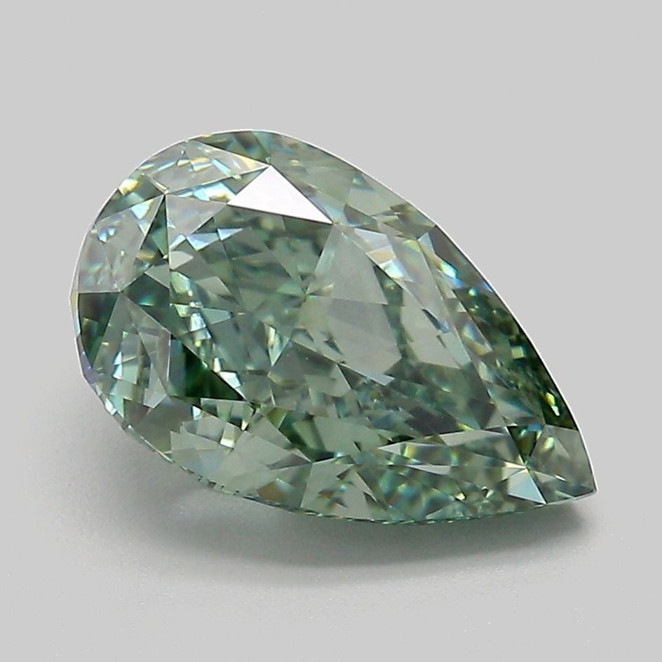 Loose Diamond - PEAR 3.09ct Fancy Vivid Green VVS2: Loose Diamond - PEAR 3.09ct Fancy Vivid Green VVS2 Source: This is a real non-mined Diamond that has been grown in a lab Shape: PEAR Carats: 3.09 Color: Fancy Vivid Green Certification: IGI Video:
