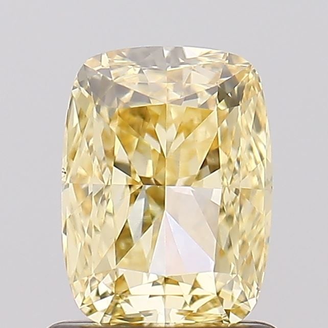 Loose Diamond - CUSHION MODIFIED 1.08ct Fancy Intense Yellow VS1: Loose Diamond - CUSHION MODIFIED 1.08ct Fancy Intense Yellow VS1 Source: This is a real non-mined Diamond that has been grown in a lab Shape: CUSHION MODIFIED Carats: 1.08 Color: Fancy Intense Yellow 