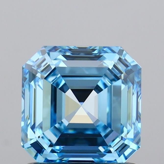 Loose Diamond - ASSCHER 1.07ct Fancy Vivid Blue VVS2: Loose Diamond - ASSCHER 1.07ct Fancy Vivid Blue VVS2 Source: This is a real non-mined Diamond that has been grown in a lab Shape: ASSCHER Carats: 1.07 Color: Fancy Vivid Blue Certification: IGI Video: