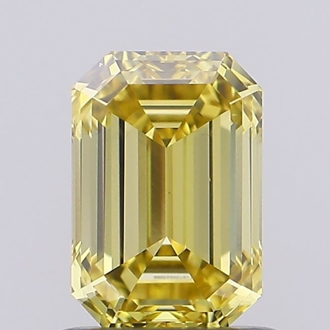 Loose Diamond - EMERALD 0.93ct Fancy Yellow VS1: Loose Diamond - EMERALD 0.93ct Fancy Yellow VS1 Source: This is a real non-mined Diamond that has been grown in a lab Shape: EMERALD Carats: 0.93 Color: Fancy Yellow Certification: IGI Video: