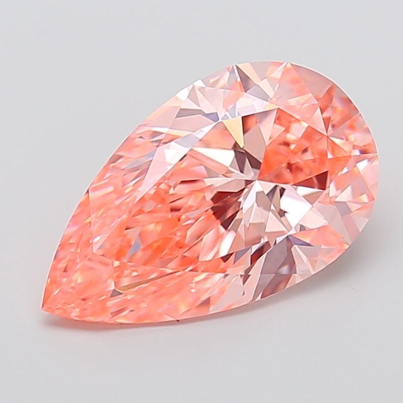 Loose Diamond - PEAR 5.1ct Fancy Vivid Pink VS1: Loose Diamond - PEAR 5.1ct Fancy Vivid Pink VS1 Source: This is a real non-mined Diamond that has been grown in a lab Shape: PEAR Carats: 5.1 Color: Fancy Vivid Pink Certification: IGI Video: