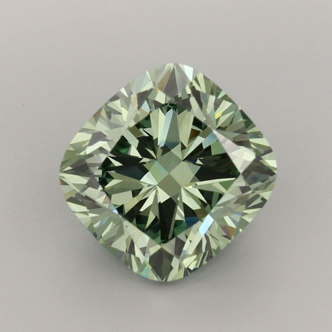 Loose Diamond - CUSHION MODIFIED 4.09ct Fancy Vivid Green VS1: Loose Diamond - CUSHION MODIFIED 4.09ct Fancy Vivid Green VS1 Source: This is a real non-mined Diamond that has been grown in a lab Shape: CUSHION MODIFIED Carats: 4.09 Color: Fancy Vivid Green