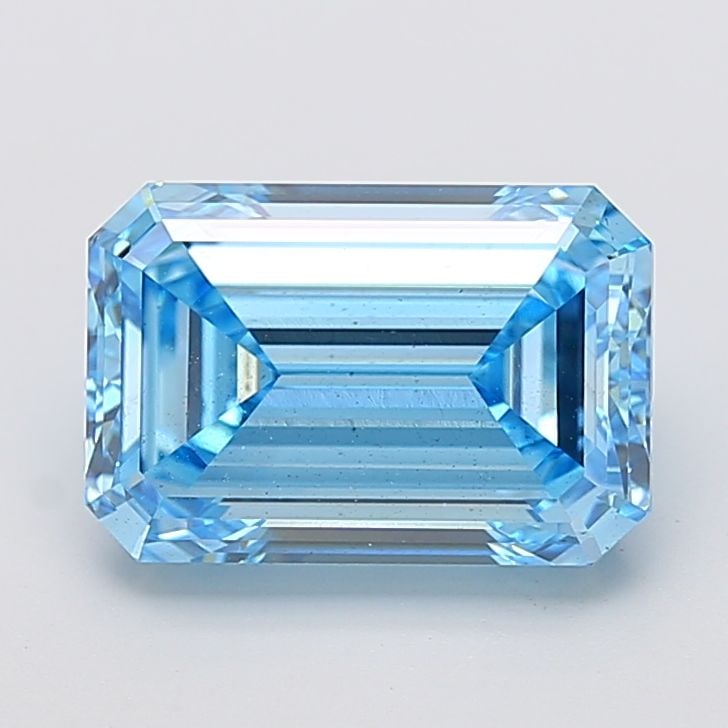 Loose Diamond - EMERALD 5.01ct Fancy Vivid Blue VS2: Loose Diamond - EMERALD 5.01ct Fancy Vivid Blue VS2 Source: This is a real non-mined Diamond that has been grown in a lab Shape: EMERALD Carats: 5.01 Color: Fancy Vivid Blue Certification: IGI Video: