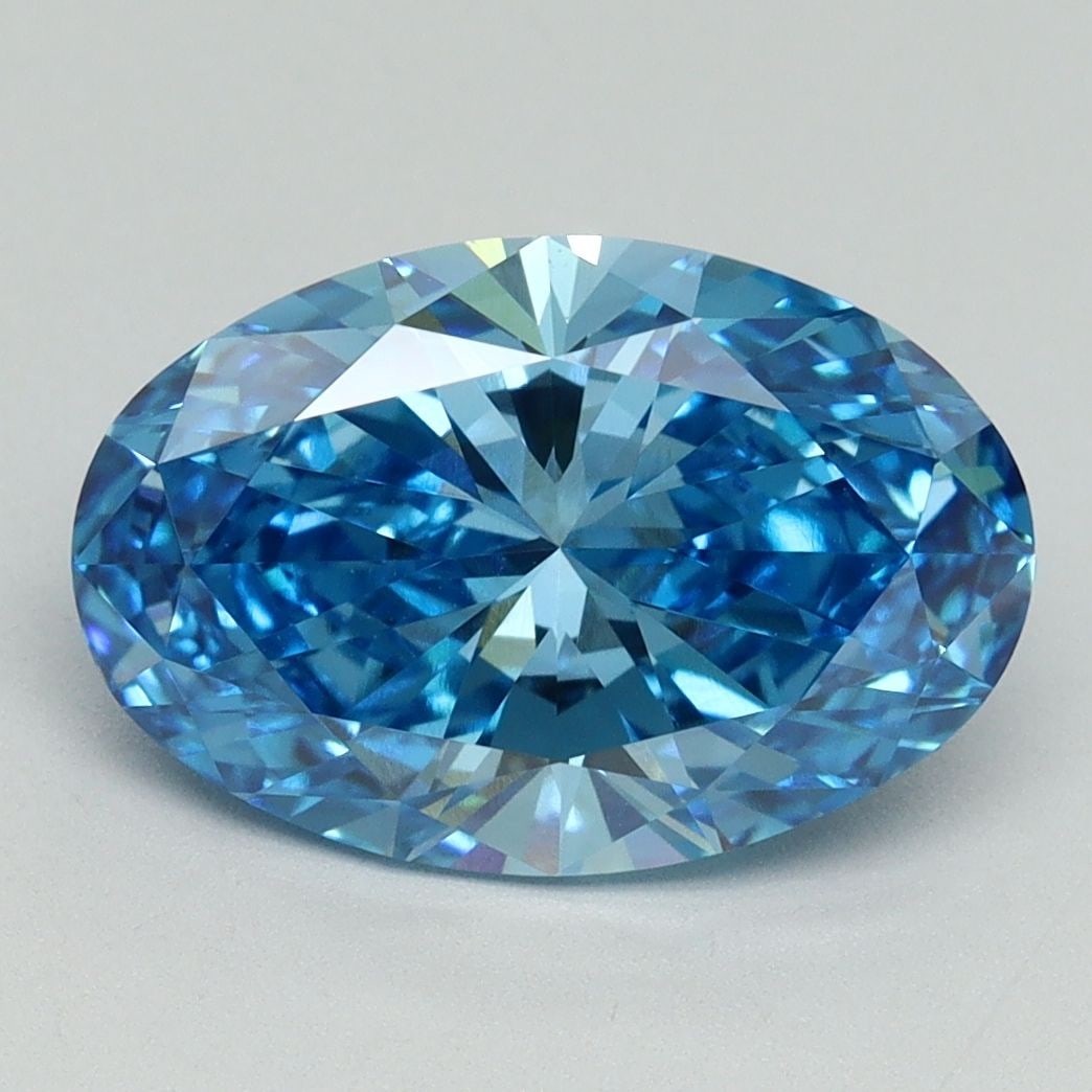Loose Diamond - OVAL 3.21ct Fancy Vivid Blue VVS2: Loose Diamond - OVAL 3.21ct Fancy Vivid Blue VVS2 Source: This is a real non-mined Diamond that has been grown in a lab Shape: OVAL Carats: 3.21 Color: Fancy Vivid Blue Certification: IGI Video: