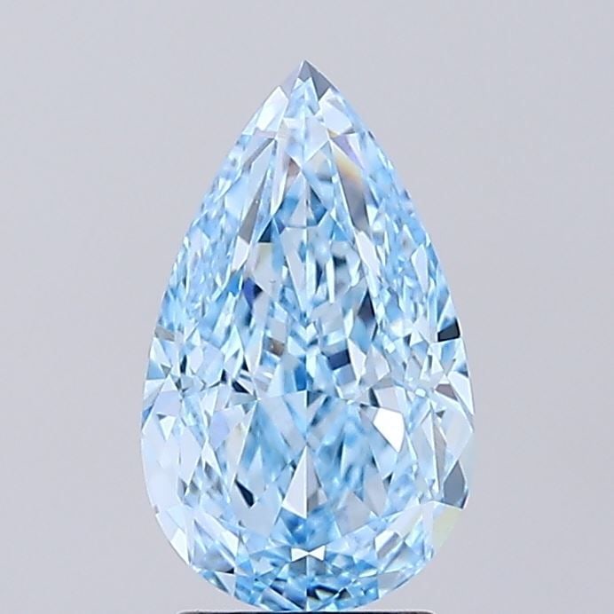 Loose Diamond - PEAR 2.87ct Fancy Vivid Blue VVS2: Loose Diamond - PEAR 2.87ct Fancy Vivid Blue VVS2 Source: This is a real non-mined Diamond that has been grown in a lab Shape: PEAR Carats: 2.87 Color: Fancy Vivid Blue Certification: IGI Video:
