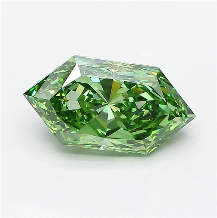 Loose Diamond - HEXAGONAL 2.61ct Fancy Vivid Green VS1: Loose Diamond - HEXAGONAL 2.61ct Fancy Vivid Green VS1 Source: This is a real non-mined Diamond that has been grown in a lab Shape: HEXAGONAL Carats: 2.61 Color: Fancy Vivid Green Certification: IGI